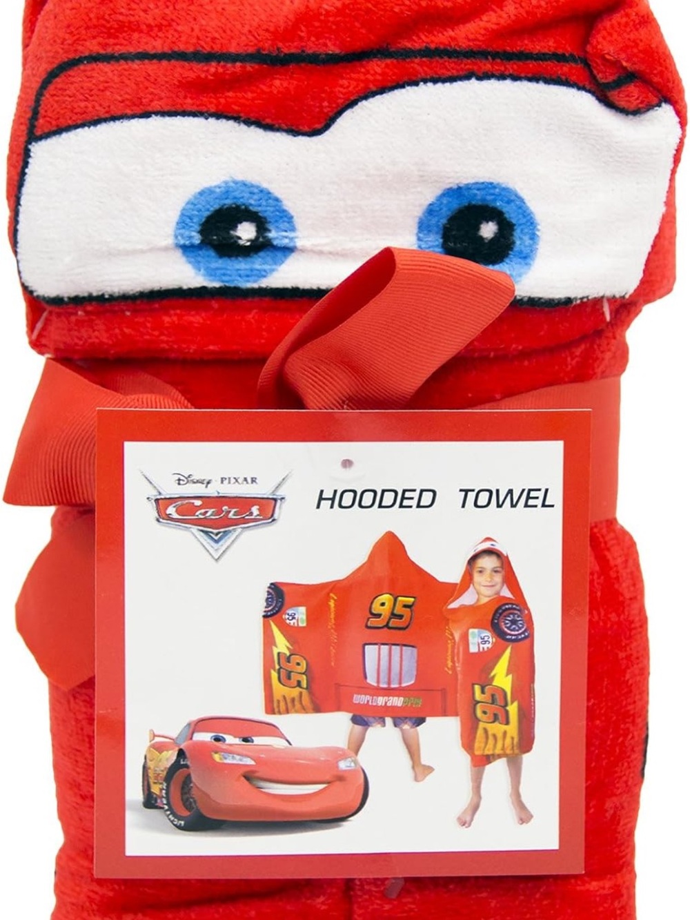 Disney Lightning McQueen Hooded Kids Towel - Picture 9 of 9